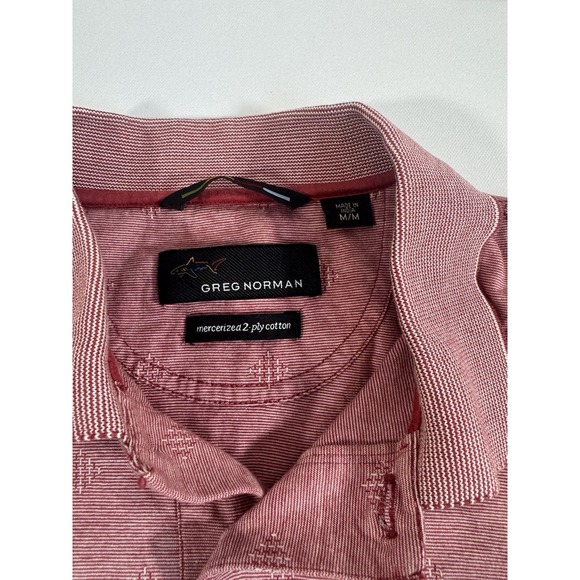 Greg Norman Men's Red Polo Shirt Short Sleeve, Size Medium - Picture 2 of 7